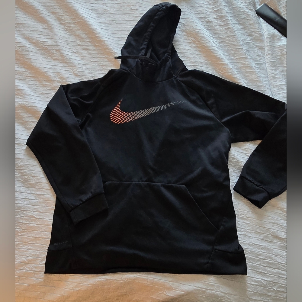 Nike Dri-fit Black Hoodie With Swoosh